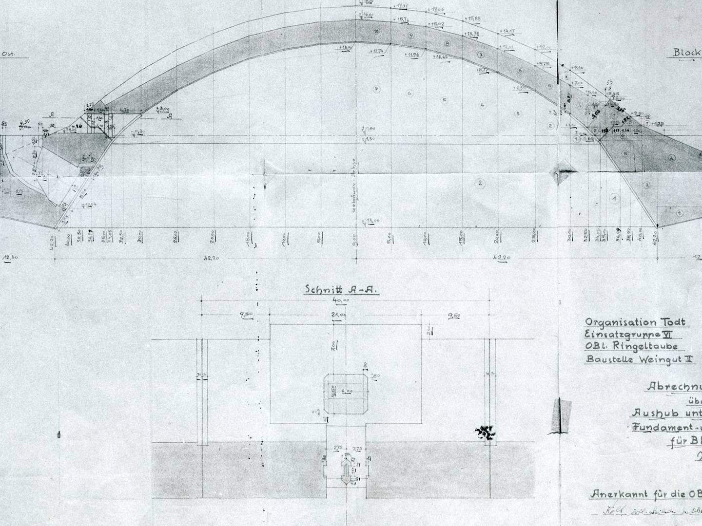 Plan des Bunkerbaus.