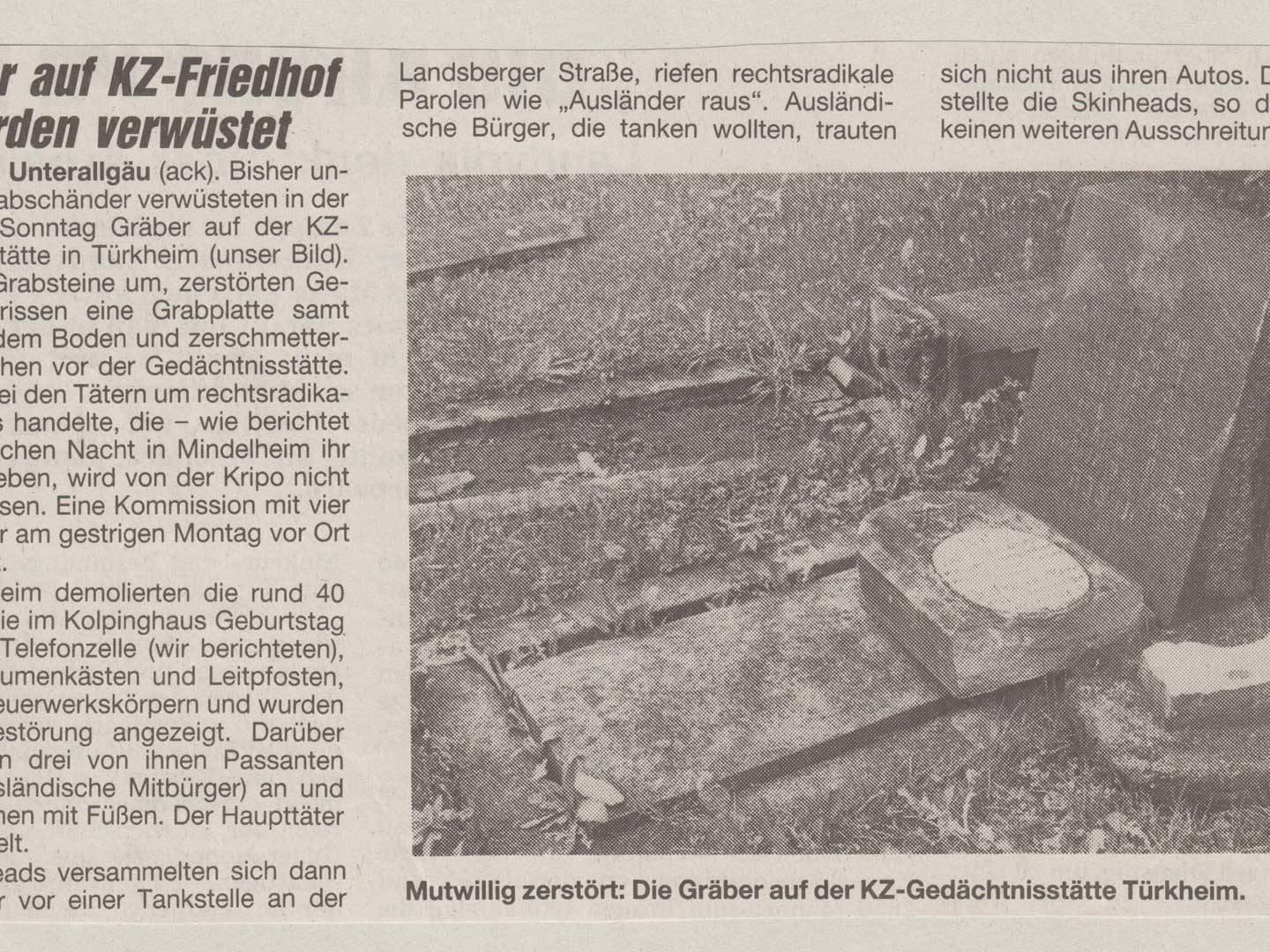 Vandalismus auf dem KZ-Friedhof.