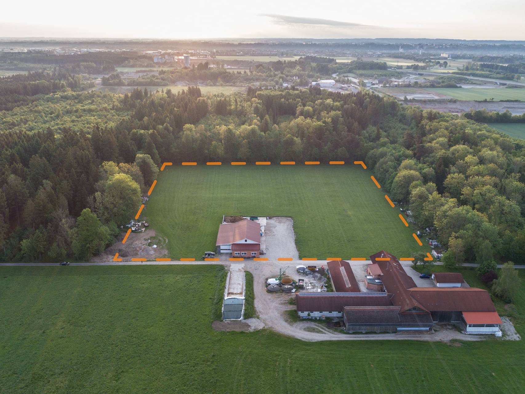 Grenzlinien des damaligen KZ-Lagers Kaufering II.